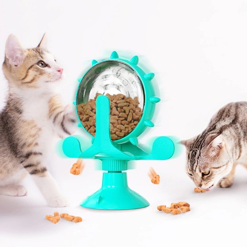 Cat Leaking Interactive Roterable Wheel Toy