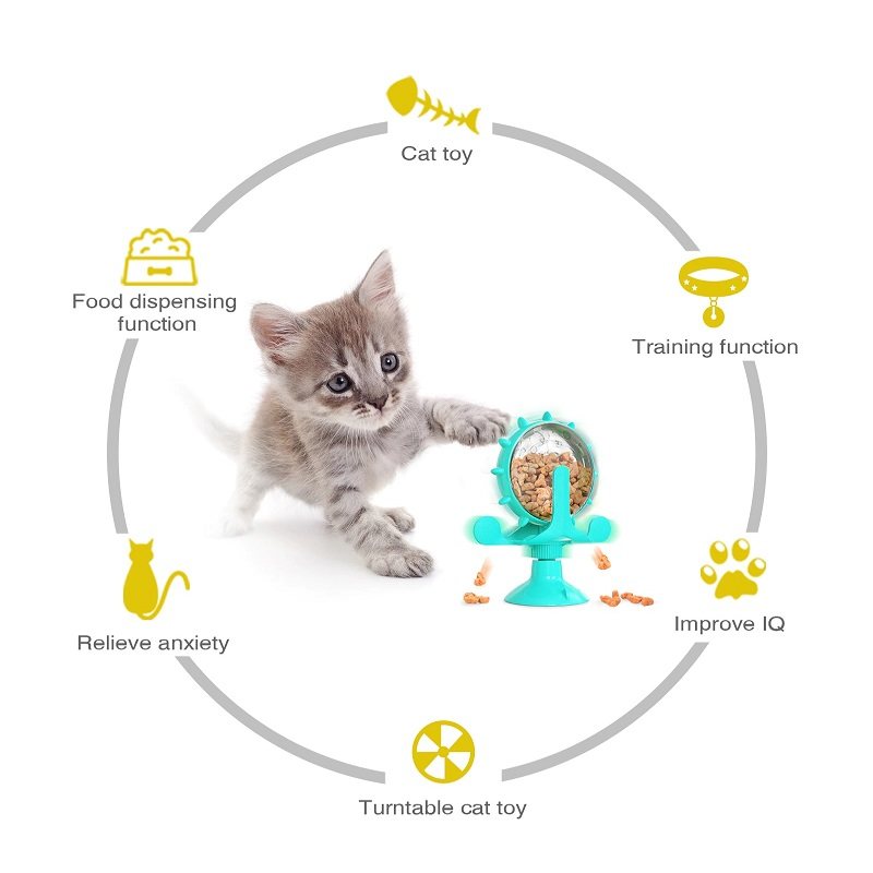 Cat Leaking Interactive Roterable Wheel Toy