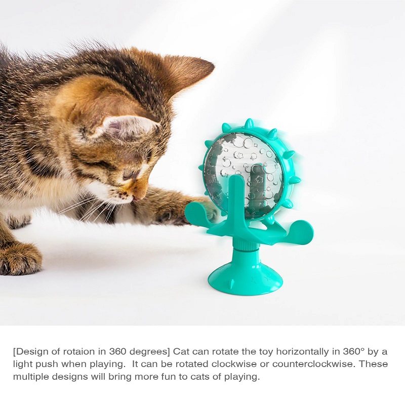 Cat Leaking Interactive Roterable Wheel Toy