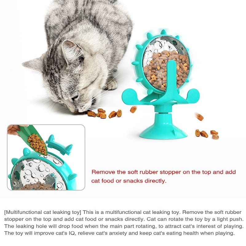 Cat Leaking Interactive Roterable Wheel Toy