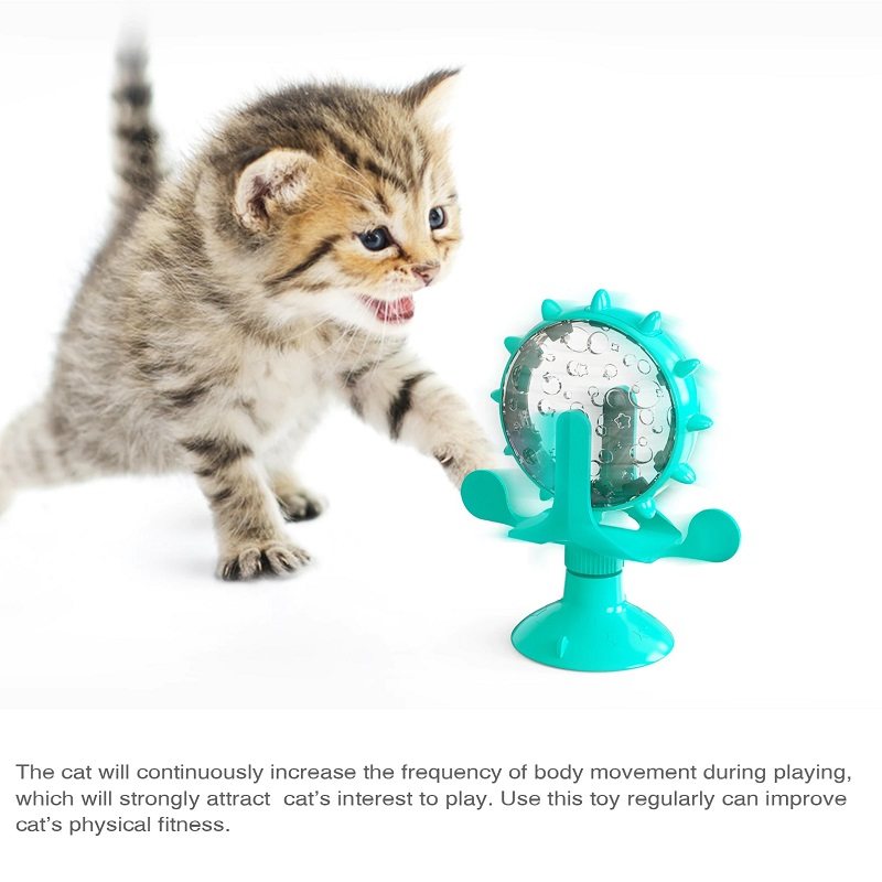 Cat Leaking Interactive Roterable Wheel Toy