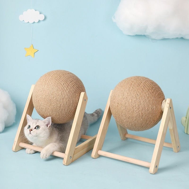 Cat Scratching Ball Toy Kitten Sisal Rope Board