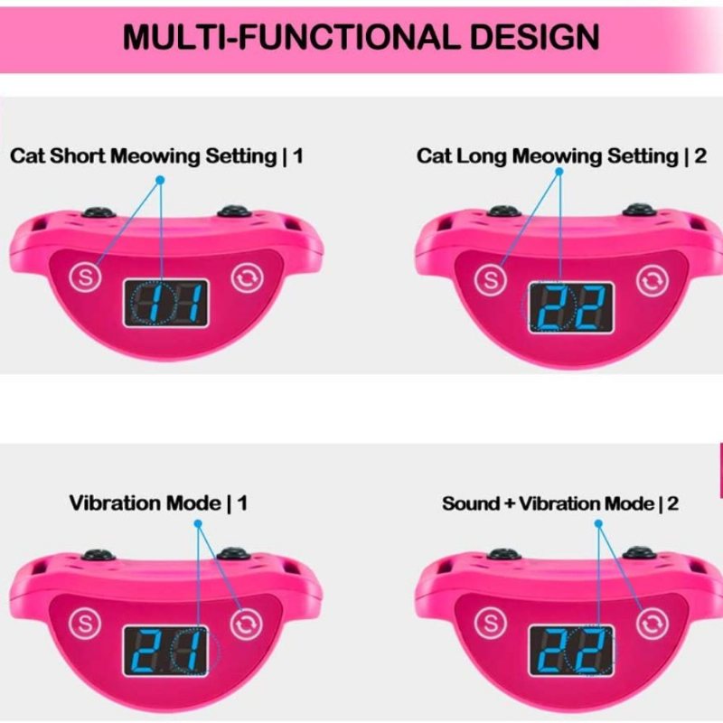 Cat Shock Collar Automatisk Meowing Preventer Trainer