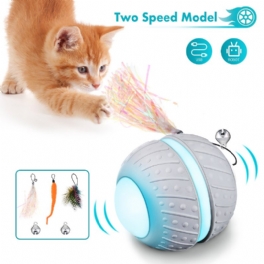 Cat Toy Automatisk Elektrisk Roterande Rullande Boll Interaktiva Leksaker Med Led-ljus