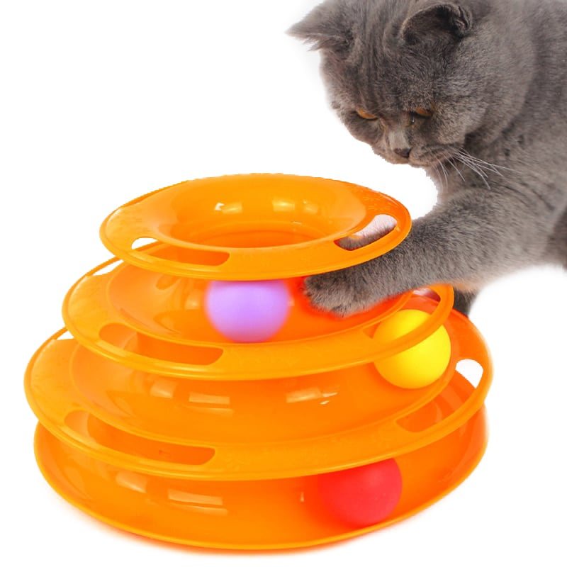 Cat Toy Interactive Play Circle Track Tillfredsställer Rörliga Bollar