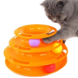 Cat Toy Interactive Play Circle Track Tillfredsställer Rörliga Bollar