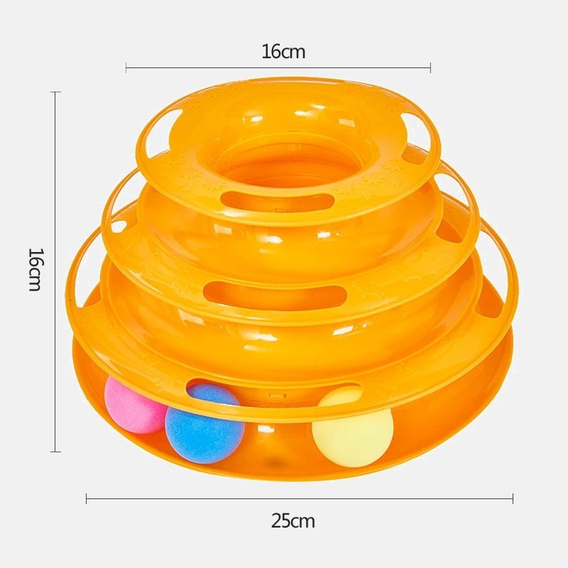 Cat Toy Interactive Play Circle Track Tillfredsställer Rörliga Bollar