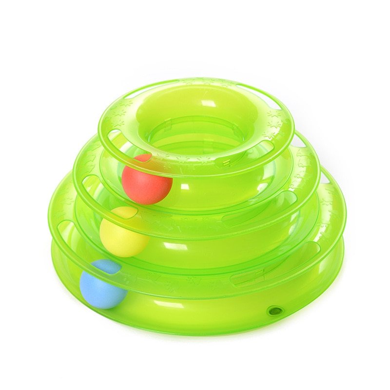 Cat Toy Interactive Play Circle Track Tillfredsställer Rörliga Bollar