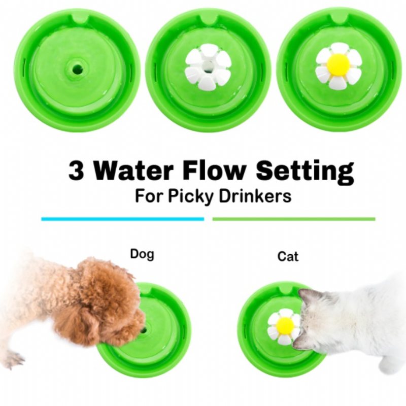 Flower Cat Fountain Automatisk Pet Water Dispenser Fontän