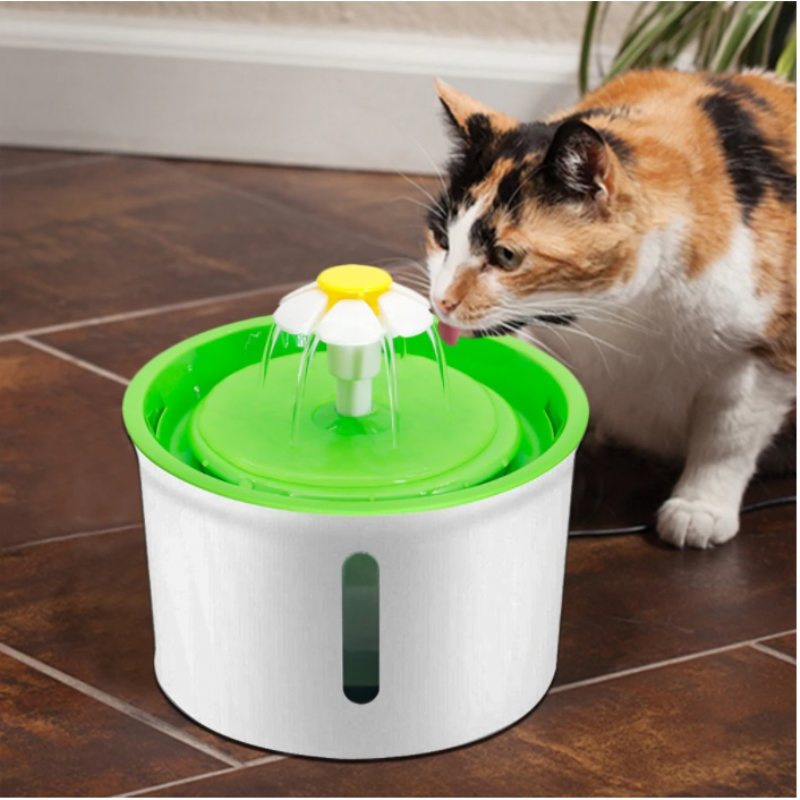 Flower Cat Fountain Automatisk Pet Water Dispenser Fontän