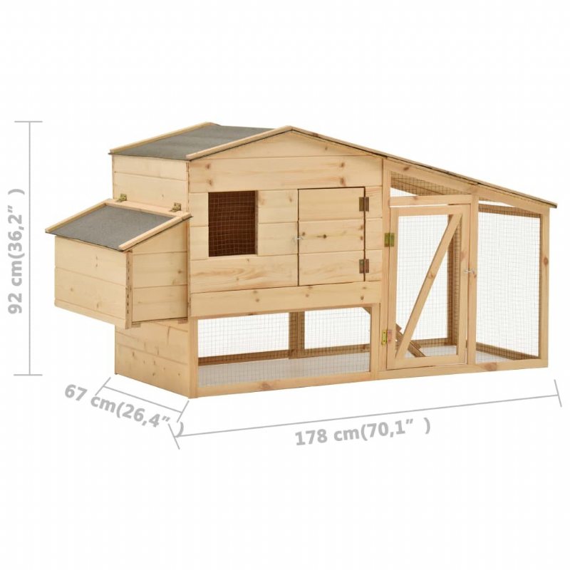 Kycklingbur Massiv Furu 70.1"x26.4"x36.2"