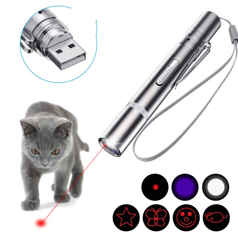 Outerdo Cat Light Cat Leksaker För Katter Hundar Inomhus Utomhus Interaktiva Kattleksaker Pointer Cat Toy Uppladdningsbara För Fångstträning