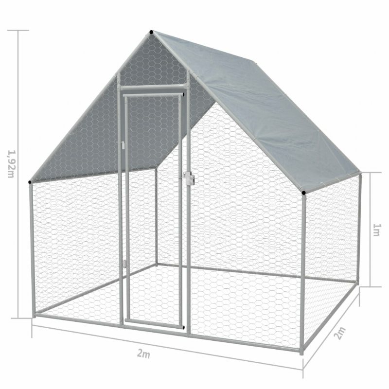 Utomhus Kycklingbur Galvaniserat Stål 6'6"x6'6"x6'3"