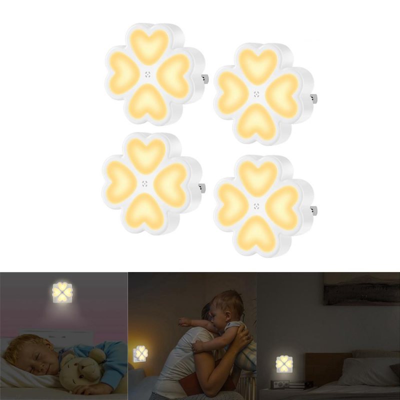 0.5w Ljussensor Led Nattvägglampa Plug-in För Baby Kid Sovrum Hem Ac100-240v