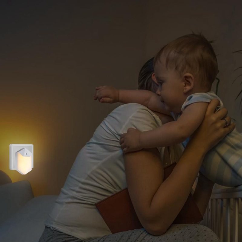 0.5w Ljussensor Plug-in Led Nattvägglampa För Baby Kid Sovrum Hem Ac100-240v