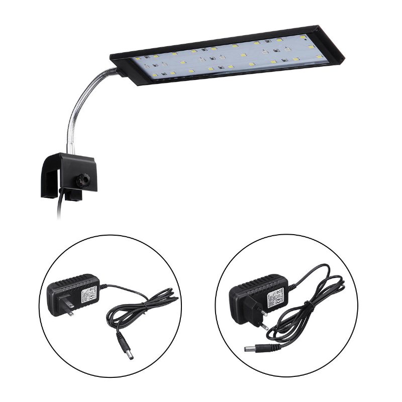 100-240v 10w Clip-on Led Aquarium Light Decoration Lighting Lampa Med Vita Och Blå Lysdioder Touch Control 2 Lägen