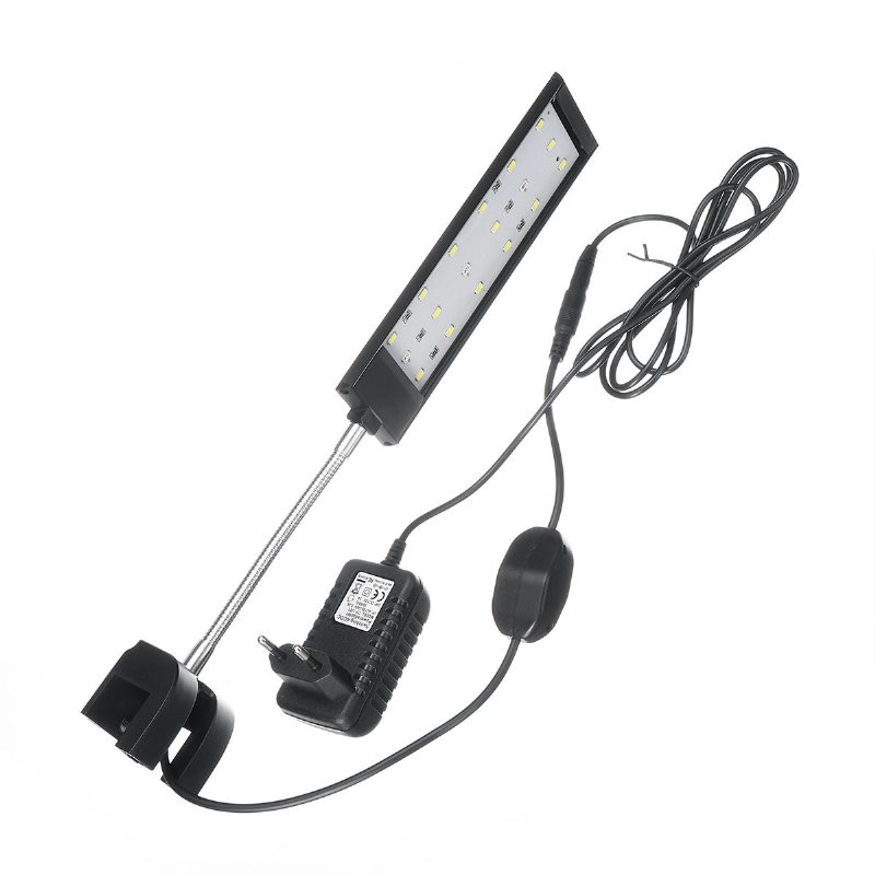 100-240v 7w Clip-on Led Aquarium Light Decoration Lighting Lampa Med Vita Och Blå Lysdioder Touch Control 2 Lägen