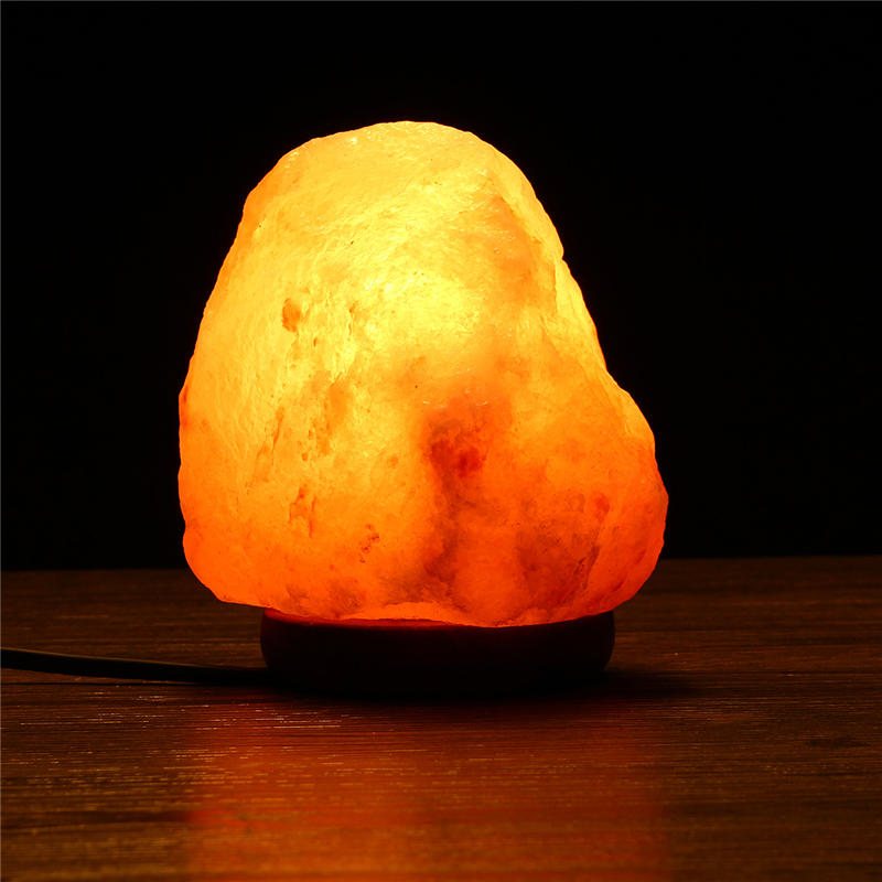 14 X 10 cm Himalaya-glöd Handsnidad Naturkristall Salt Nattlampa Bordslampa Med Dimmerbrytare