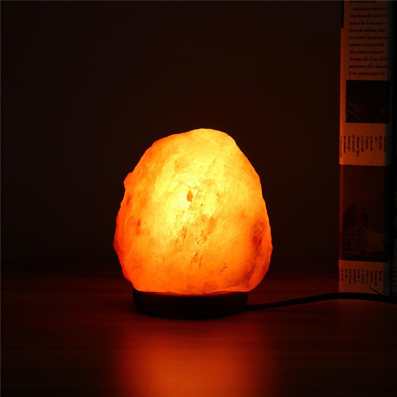 14 X 10 cm Himalaya-glöd Handsnidad Naturkristall Salt Nattlampa Bordslampa Med Dimmerbrytare