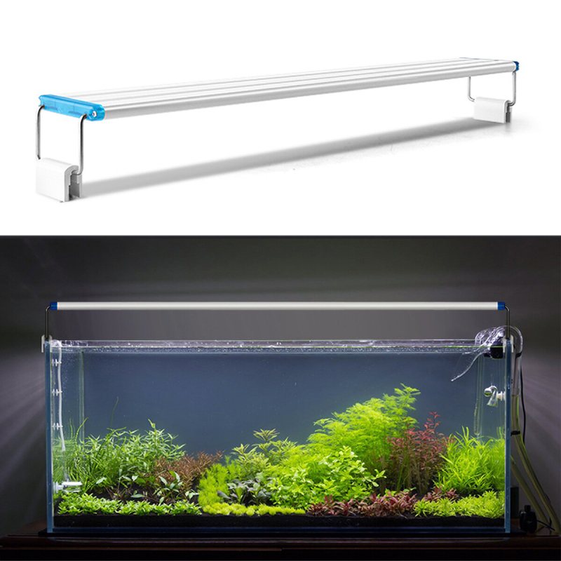 18-48 cm Akvariumlampa Aquarium Led-belysning Med Förlängningsbara Fästen Vita Och Blå Lysdioder Passar För Akvarium