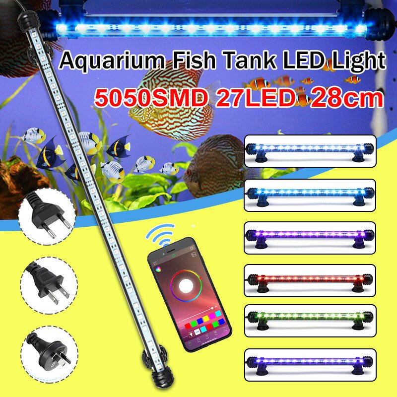 18-48cm 5050smd 27led Aquarium Fish Tank Rgb Light Dränkbar Bar Strip Lamp