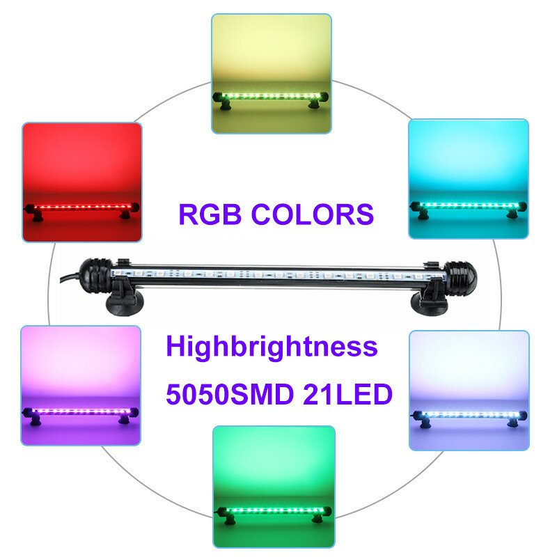 18-48cm 5050smd 27led Aquarium Fish Tank Rgb Light Dränkbar Bar Strip Lamp