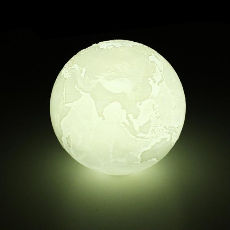 18cm 3d Earth Lamp Usb Uppladdningsbar Touch Sensor Färgskiftande Led Nattljus Present Dc5v