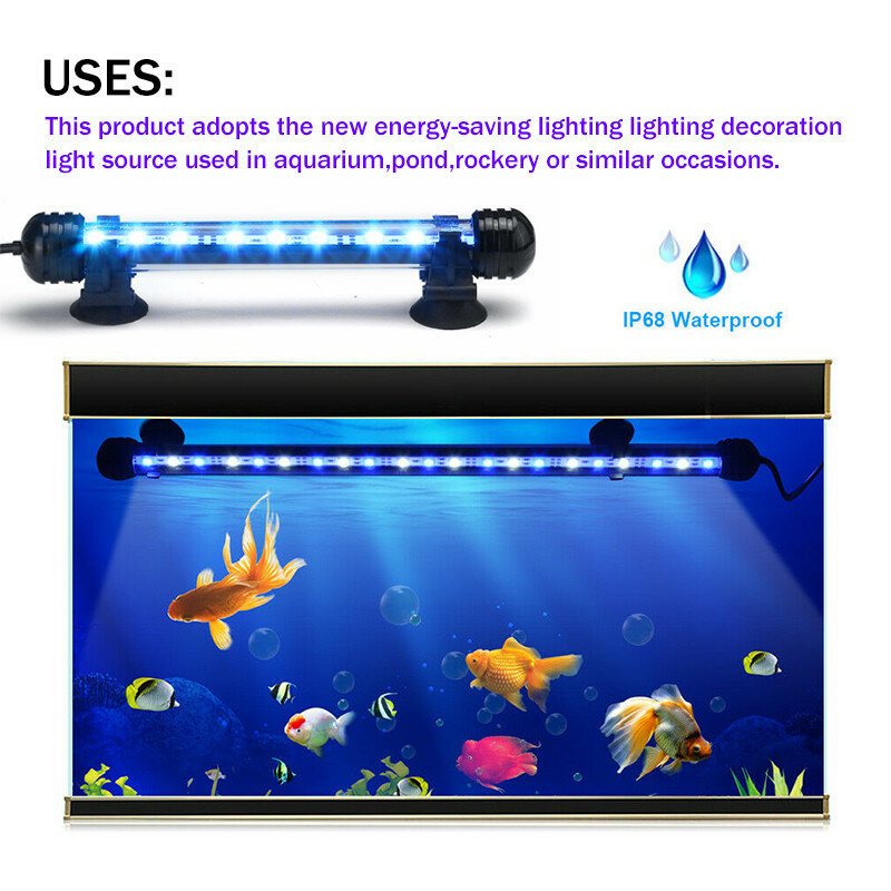 18cm 5050smd 9led Aquarium Fish Tank Rgb Light Nedsänkbar Vattentät Bar Strip Lampa