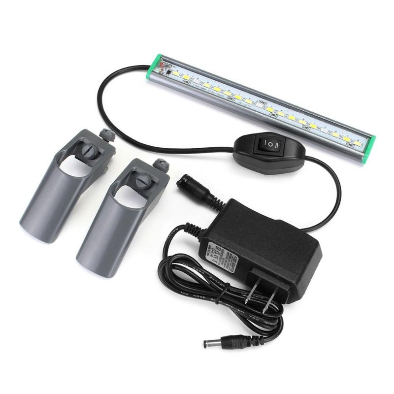 20 cm 18 Led Fish Tank Aquarium Light Vit Blå Lampklämma På Vattentät Bar Ac110-240v