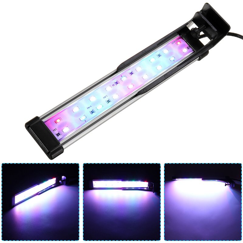 22cm 18led Rgb Aquarium Fish Tank Light Högljus Dubbel Dräneringsvattenlampa