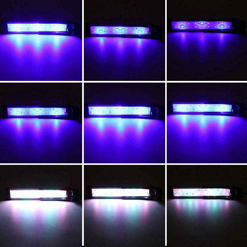 22cm 18led Rgb Aquarium Fish Tank Light Högljus Dubbel Dräneringsvattenlampa