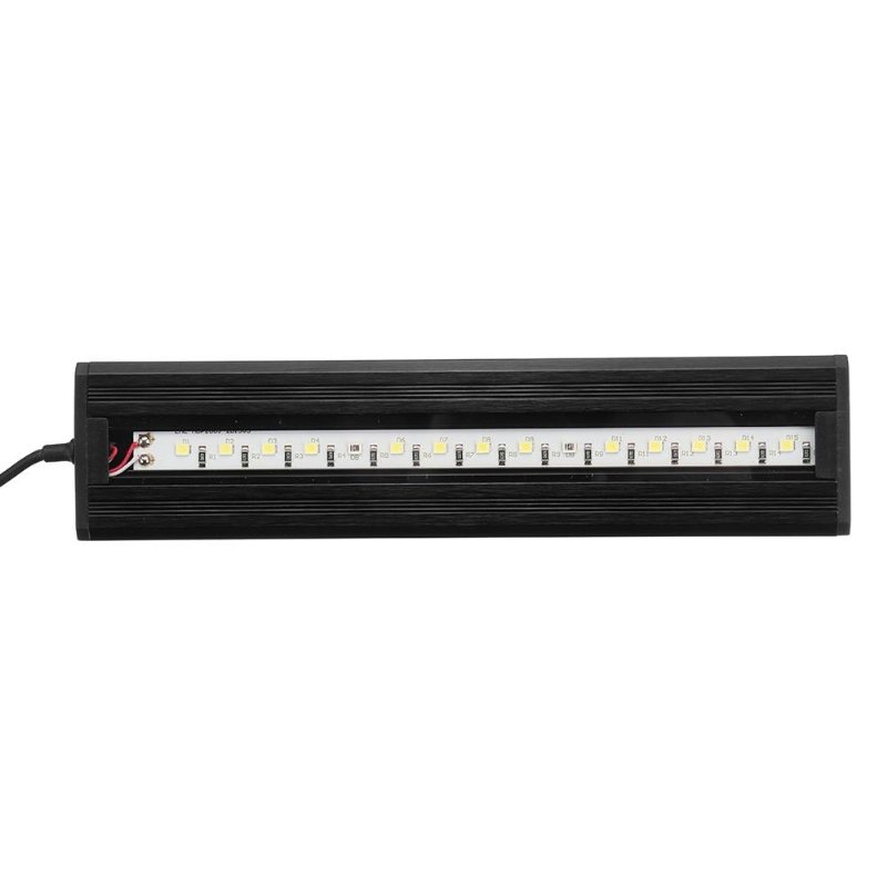 2.5w 18cm Justerbar 2835 Led Aquarium Fish Tank Super Slim Light Lamp Svart