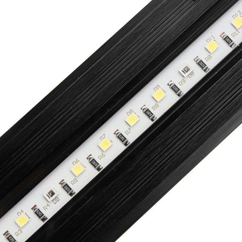 2.5w 18cm Justerbar 2835 Led Aquarium Fish Tank Super Slim Light Lamp Svart