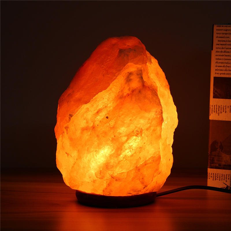 28 X 17 cm Himalaya Glow Handsnidad Naturlig Kristall Salt Nattlampa Bordslampa Med Dimmerbrytare