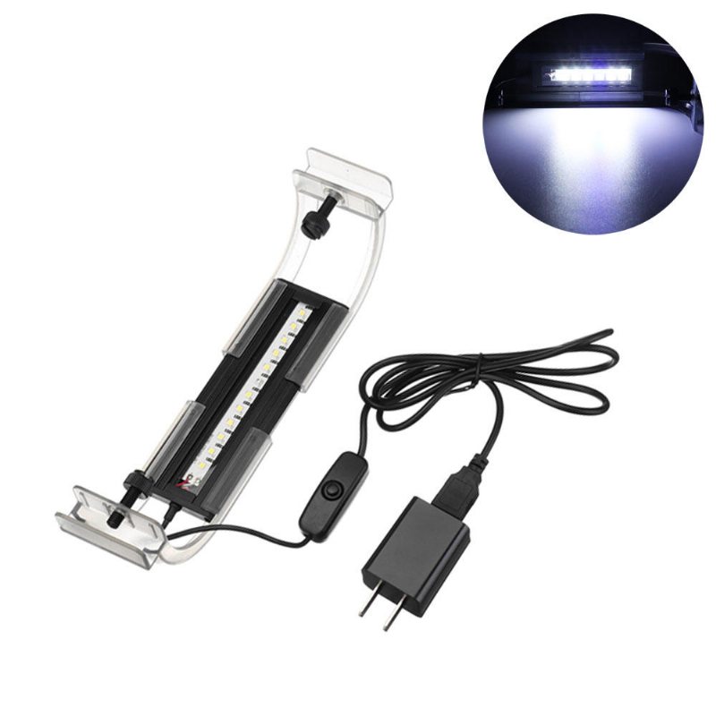 2w 13cm Justerbar 2835 Led Aquarium Fish Tank Super Slim Light Lamp Black