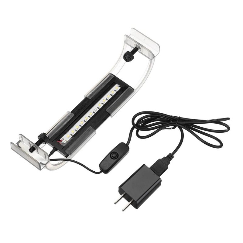 2w 13cm Justerbar 2835 Led Aquarium Fish Tank Super Slim Light Lamp Black