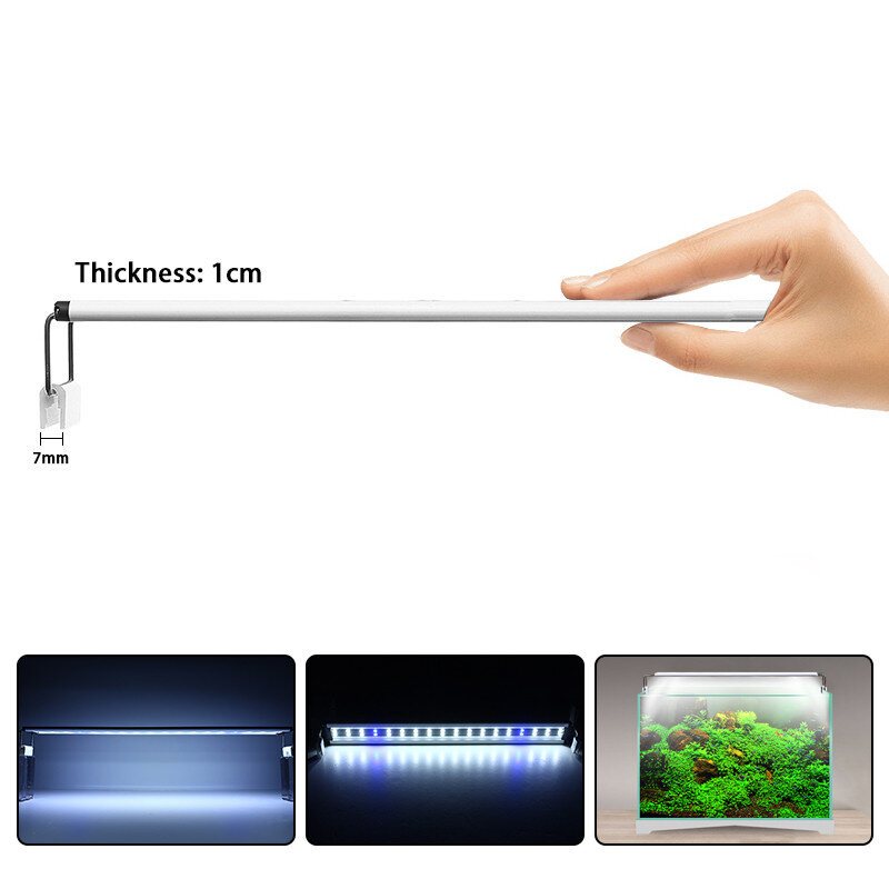 30-60cm Led Aquarium Light Full Spectrum Plant Multi-color Fish Tank Lamp Us Plug