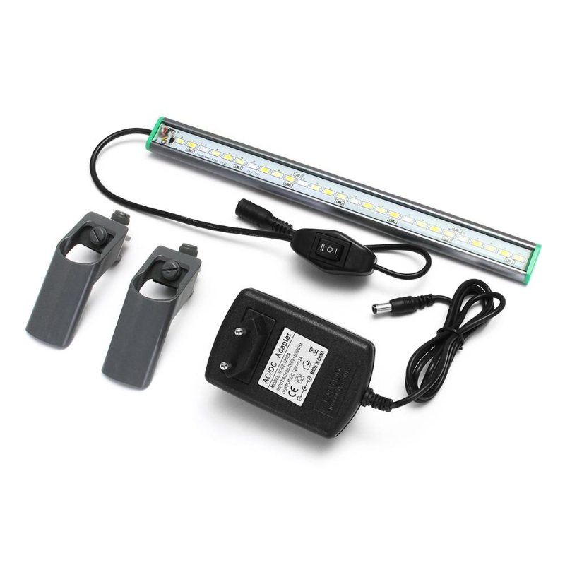 30 cm 27 Led Fish Tank Aquarium Light Vit Blå Lampklämma På Vattentät Bar Ac110-240v