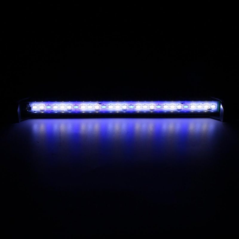 30 cm 27 Led Fish Tank Aquarium Light Vit Blå Lampklämma På Vattentät Bar Ac110-240v