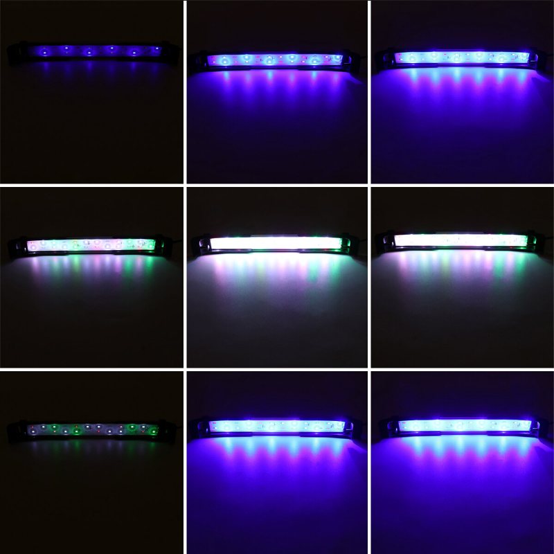 32cm 24led Rgb Aquarium Fish Tank Light 2 Lägen Dubbel Dränering Vatten Gräs Lampa