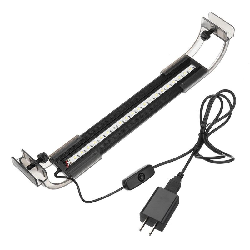 3.5w 25cm Justerbar 2835 Led Aquarium Fish Tank Super Slim Light Lampa Svart