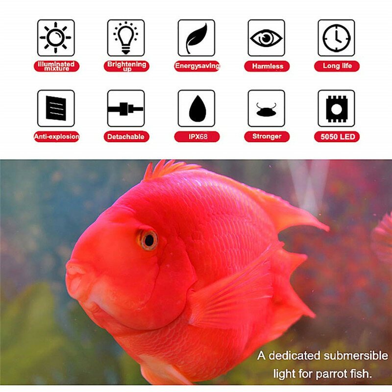 38cm Bluetooth App Rgb Led Aquarium Fish Tank Lights Dränkbar Strip Bar Lampa