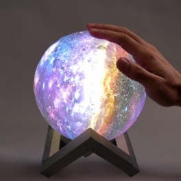 3d 7 Färger Moon Led Lamp Print Star Light Färgglad Touch Sensor Usb Målad Nattlampa Hem Sovrum Inredning