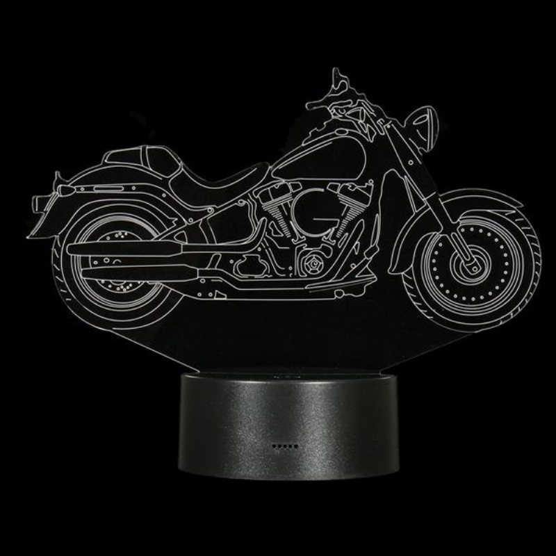 3d Illusion Motorcykel Led-bordslampa 7 Färgbyte Touch Switch Nattljus