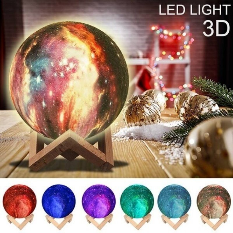 3d Magical Lunar Moon Lamp Usb Led Nattljus Touch Sensor Galaxy Sky Moonlight