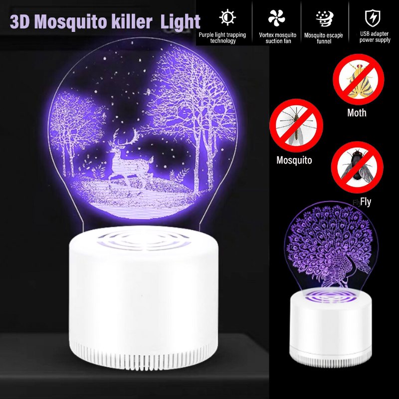 3d Mosquito Killer Light För Inomhusbruk Usb-strömförsörjning Ingen Strålningssäker För Baby