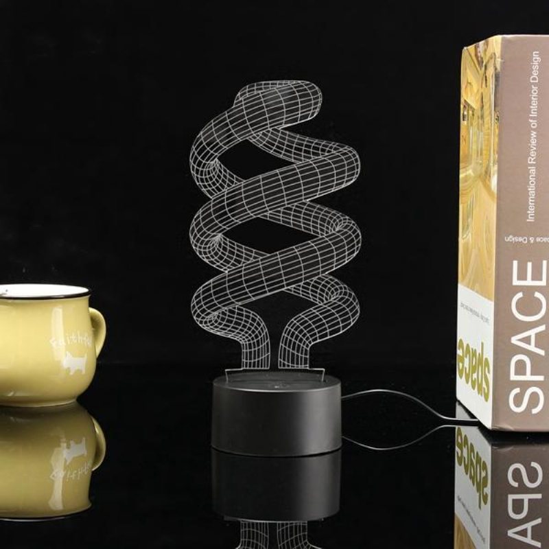 3d Tornado Illusion Led Bordsbordslampa Usb 7 Färgskiftande Nattlampa