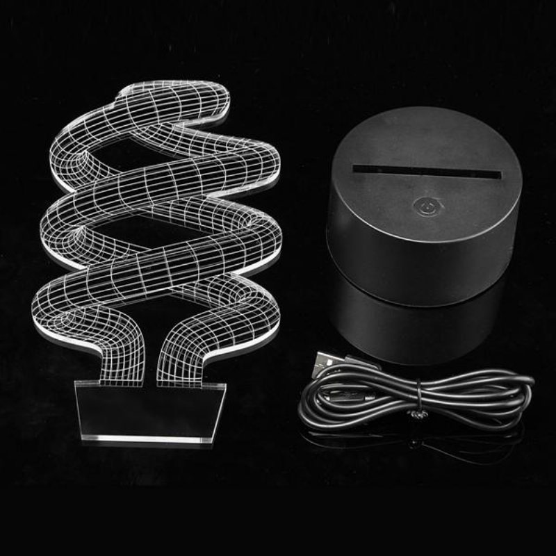 3d Tornado Illusion Led Bordsbordslampa Usb 7 Färgskiftande Nattlampa