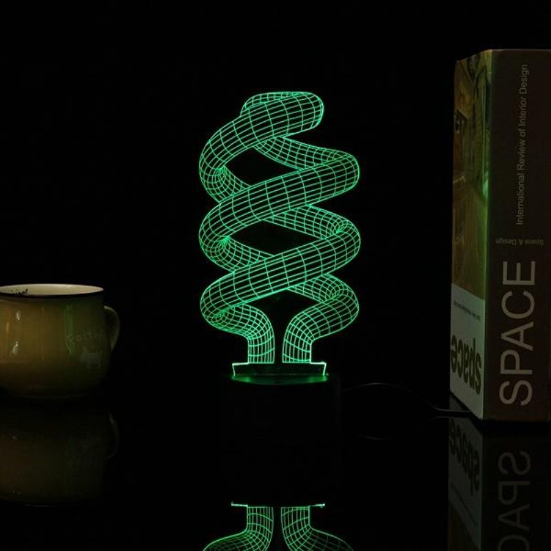 3d Tornado Illusion Led Bordsbordslampa Usb 7 Färgskiftande Nattlampa