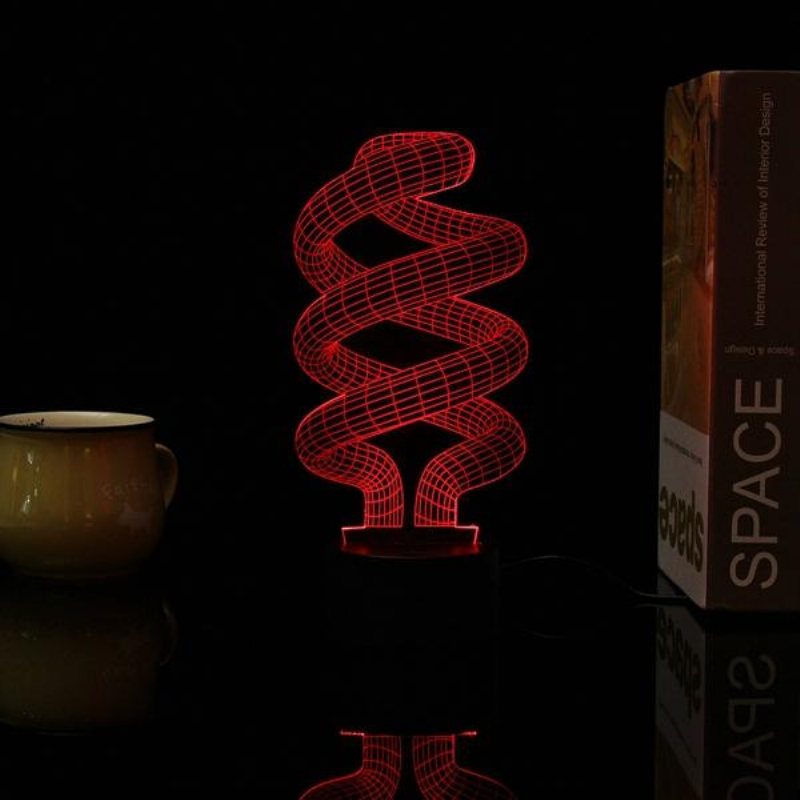 3d Tornado Illusion Led Bordsbordslampa Usb 7 Färgskiftande Nattlampa